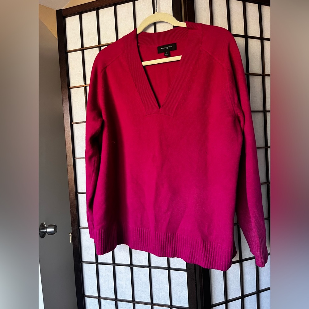 Banana Republic Magenta Holiday Sweater